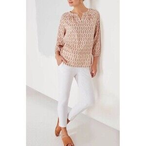 Pure Jill Women’s Garden Top In  Barley Harmonious  3/4 Sleeves  Cotton Sz 3X